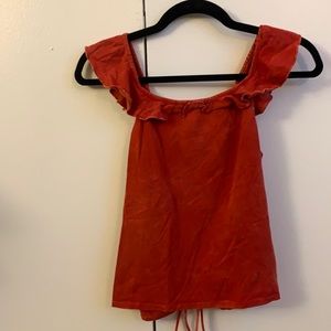 Washed red tank top